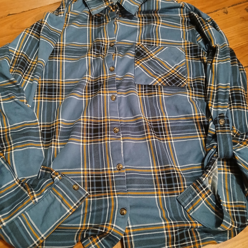 Ambiance Blue and Yellow Plaid Men's Shirt